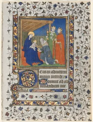 Bifolio z knihy hodin: Klanění tří králů, c. 1415.