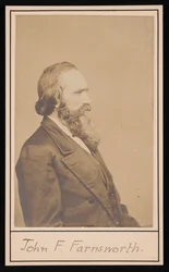 Portrét Johna Franklina Farnswortha 1820-1897, před rokem 1897.