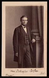 Portrét Schuyler Colfax 1823-1885, před rokem 1885.