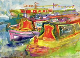 Canal Boats, 1989 (wc na papíře)