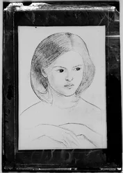 Negativ skleněné desky "Hlava dívky"