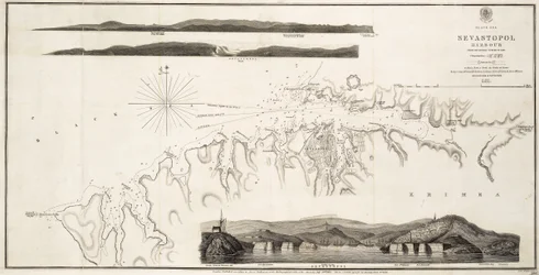 Přístav Sevastopol u Černého moře z ruského zaměření z roku 1836
