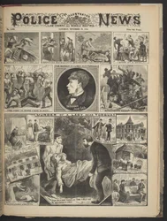 Přední strana obálky Illustrated Police News, 29. listopadu 1884 (litho)