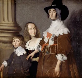 Hester Tradescant a její nevlastní děti, John a Frances, c. 1644