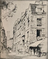Nádvoří Halles, Rue St Jacques, 1915
