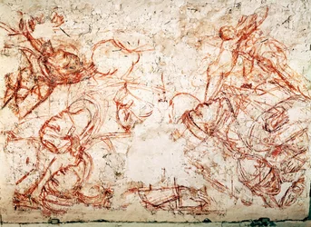 Sinopie hromady mrtvol, Trionfo della Morte, freska ... (freska)