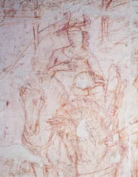Triumf smrti, Buonamico di Cristofano známý jako Buffalmacco (aktivní začátek 14. století), sinopia.