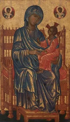 Madona s dítětem na trůně, asi 1250-1275 (tempera na topolové desce)