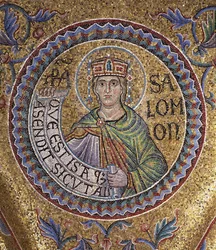 King Solomon Detail vnitřní mozaiky v bazilice sv. Marka, 13. století