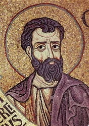 Prorok Ozeáš (8. století př. Kr.). Dílo byzantského mistra, mozaika, detail výzdoby baziliky svatého Marka v Benátkách (Itálie)
