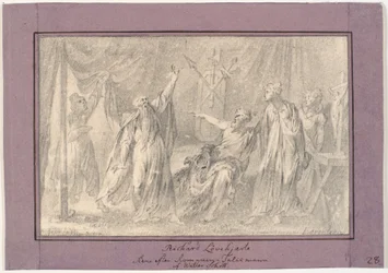 Richard Lví srdce. Scéna z románu "The Talisman" (1825) od Waltera Scotta