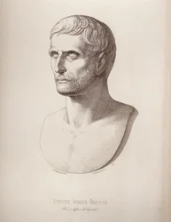 Portrét Luciuse Juniuse Bruta, vyrytý B.Barloccini, 1849