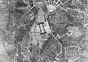 Mapa města Neapole s Capodimontem, detail z mapy Duke Of Noja