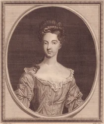 Portrét Margaret Cecil, hraběnky z Ranelagh (1672 nebo 1673-1728), mědirytina od Johna Goldara (1729-1795) z malby G Kneller