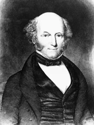 Portrét Martina Van Burena (1782-1862), amerického právníka a politika, který sloužil jako 8. prezident Spojených států v letech 1837 až 1841, rytina