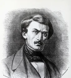 Portrét Paula-Emila Botty (1802-1870), francouzského archeologa italského původu, rytina Francie