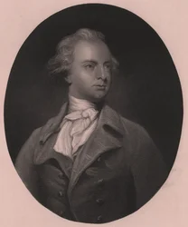 Portrét sira Abrahama Humea, druhého baroneta (1749-1838), rytina G Stodarda z malby Joshuy Reynoldse, 25x33 cm, Virtue and Co Publisher, Londýn, cca 1860