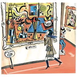 ART AND COFFEE (pastely, tuš, digitální)