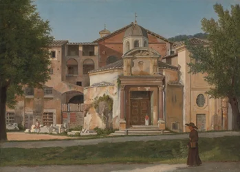 Část Via Sacra, Řím Kostel svatých Kosmy a Damiána, ca. 1814-15.
