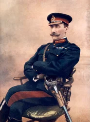 Generálporučík Sir HC Chermside, velící 14. brigádě v Jižní Africe, 1902.