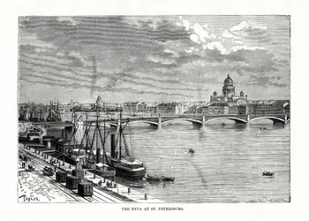 Řeka Něva, Petrohrad, 1879