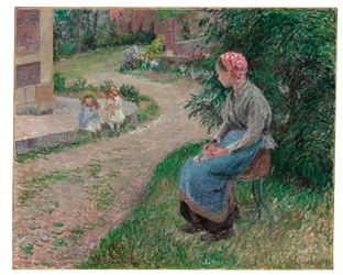 Sluha sedící v zahradě v Eragny, 1884