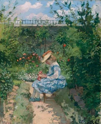 Jeanne v zahradě, Pontoise, kolem roku 1872