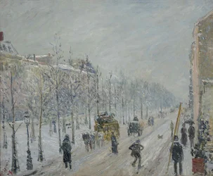 Les Boulevards, extérieurs, effet de neige, 1879.