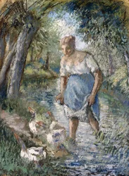 Peasant Crossing a Stream, c.1894