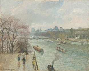 Louvre, odpoledne, deštivé počasí, 1900