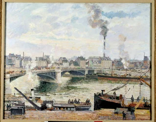 Velký most v Rouenu. Obraz Camille Pissarro (1830-1903)