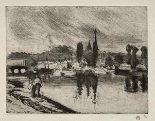 Pohled na Rouen, 1884.