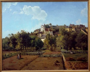 Ermitáž v Pontoise. Obraz Camille Pissarro (1830-1903)