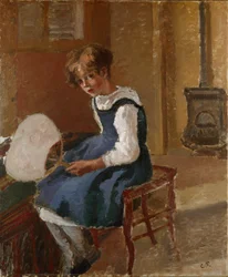 Jeanne držící ventilátor, c1873