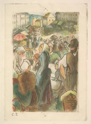 Trh v Gisors: Rue Cappeville, 1894-95.