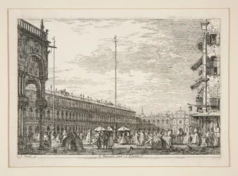 Le Procuratie Nuove e S. Ziminian V. (Procuratic Nuove a kostel San Geminiano, Benátky), ze série Vedute (Pohledy)