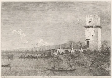 La Torre di Malghera Obličeje na existujících a vynalezených místech (název série) Vedute altre prese da i Luoghi altre ideate da Antonio Canal (název série)