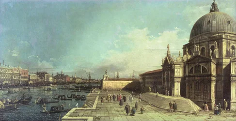 Vstup do Canal Grande, Benátky s kostelem Santa Maria della Salute