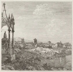 Pohled na město s biskupskou hrobkou, c. 17351746.