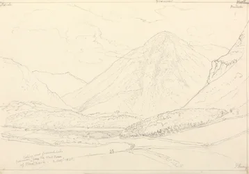 Grasmoor od západního úpatí Mellbreaku, 2. srpna 1835