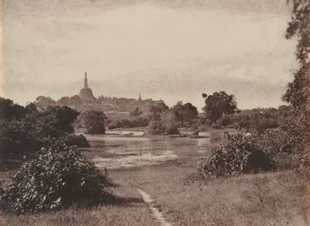 Rangún. Pohled poblíž jezera, 1855.