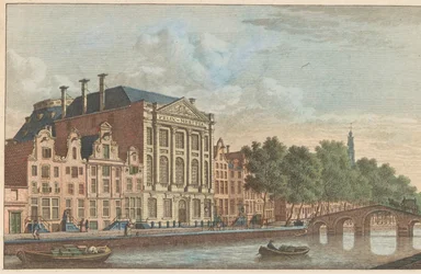 Budova Felixe Meritise v Amsterdamu, asi 1790 Budova společnosti Felix Meitis v Amsterdamu / Edifices de la societe dit Félix Méritis à Amsterdam (název na objektu)