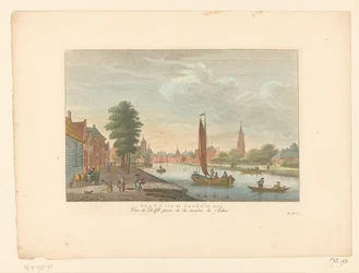 Pohled na Amersfoort Delft van de Vaart na displeji / Vue de Delft, cena de la riviere la Schie (název na objektu)