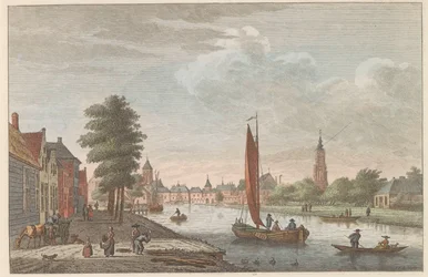 Pohled na Amersfoort, asi 1790 Vystaveno Delft van de Vaart / Cena Delft du Cote de la riviere dit le Schie (název na objektu)