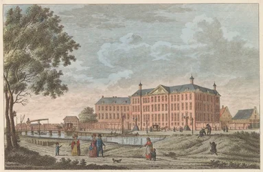 Lutherse Diaconiehuis te Amsterdam, ca. 1790 Luthersche Diaconie en Bestedelingenhuis te Amsterdam / Hospic pro luteránské sirotky a penzion pro stáří tohoto náboženství (název na předmětu)