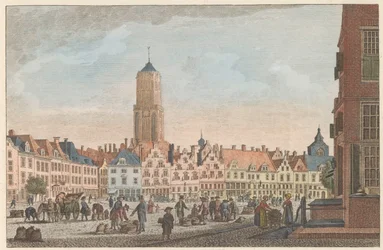 Neude v Utrechtu, asi 1790 De Neude v Utrechtu / Marché dite Neude v Utrechtu (název na objektu)
