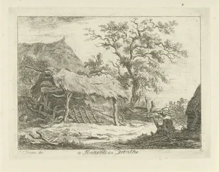 Sedící postava u stodoly Te Tinaerlo in Drenthe (název na objektu) Krajiny (1-6) (název série)