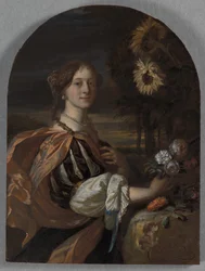 Catharina van Heemskerck se slunečnicemi (olej na desce)