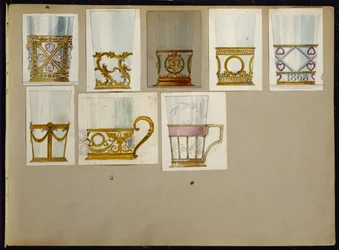Výběr návrhů, House of Carl Faberge (tužka a akvarel na papíře)