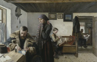 The Doctor Calls, cca 1900 (olej na plátně)
